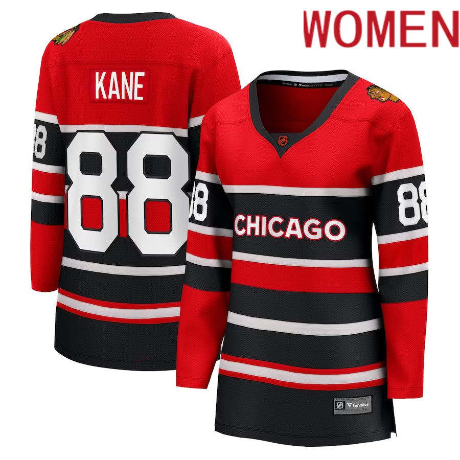 Women Chicago Blackhawks 88 Patrick Kane Fanatics Branded Red Special Edition Breakaway Player NHL Jersey